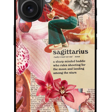 Sagittarius Zodiac iPhone 16 Glass Case Back Cover by Casekaro