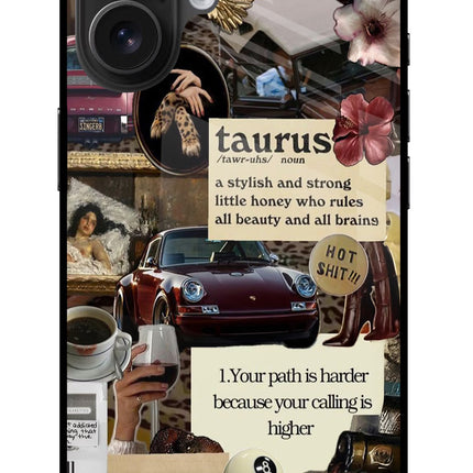 Taurus Zodiac iPhone 16 Glass Case Back Cover by Casekaro
