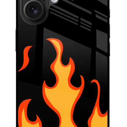 Fired Up – Black iPhone 16 Glass Case Back Cover by Casekaro