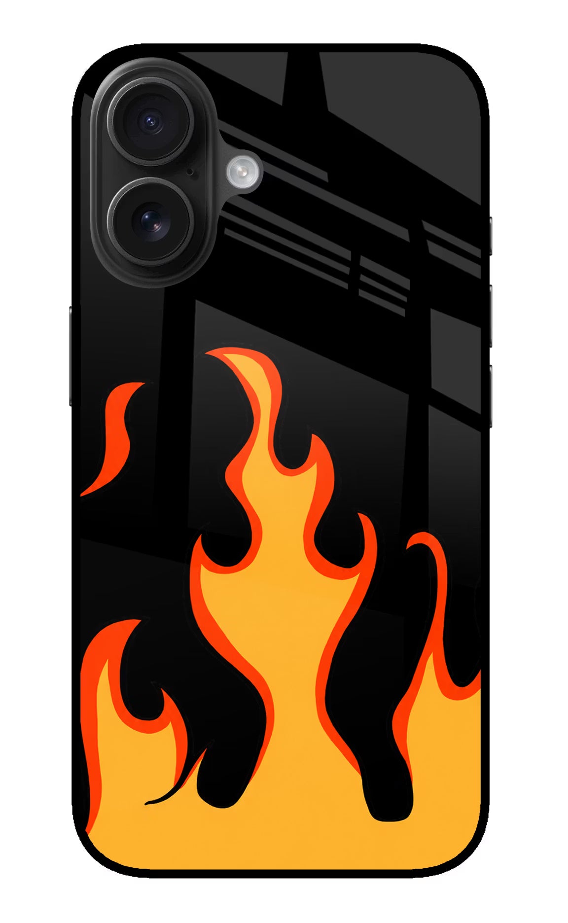 Fired Up – Black iPhone 16 Glass Case Back Cover by Casekaro