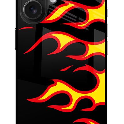 Side Sweep Flames iPhone 16 Glass Case