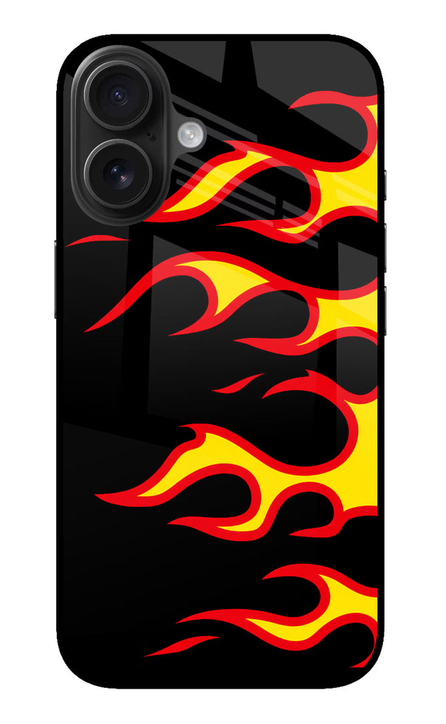Side Sweep Flames iPhone 16 Glass Case