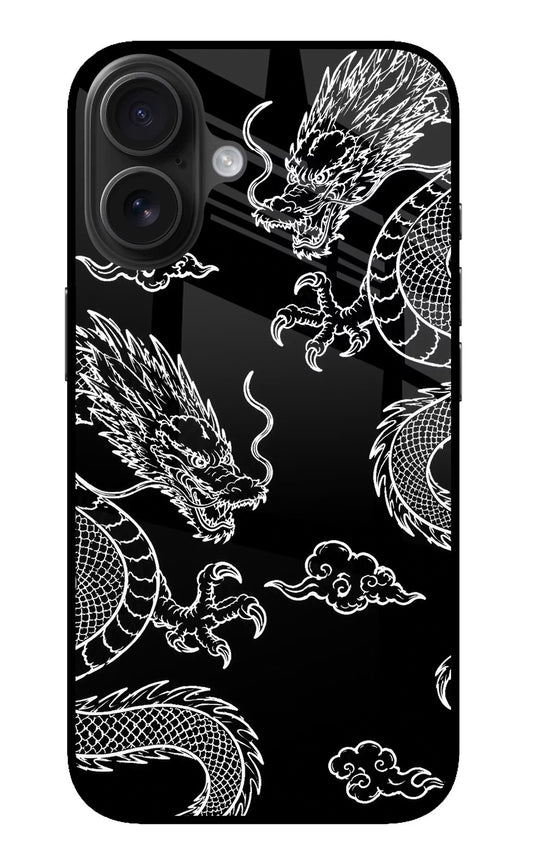 Twin Dragons iPhone 16 Glass Case