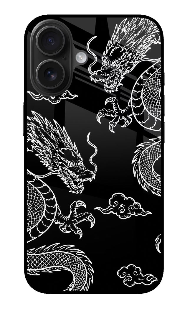 Twin Dragons iPhone 16 Glass Case