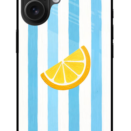 Summer Lemon iPhone 16 Glass Case Back Cover by Casekaro