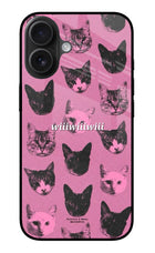 Pink Cats iPhone 16 Glass Case