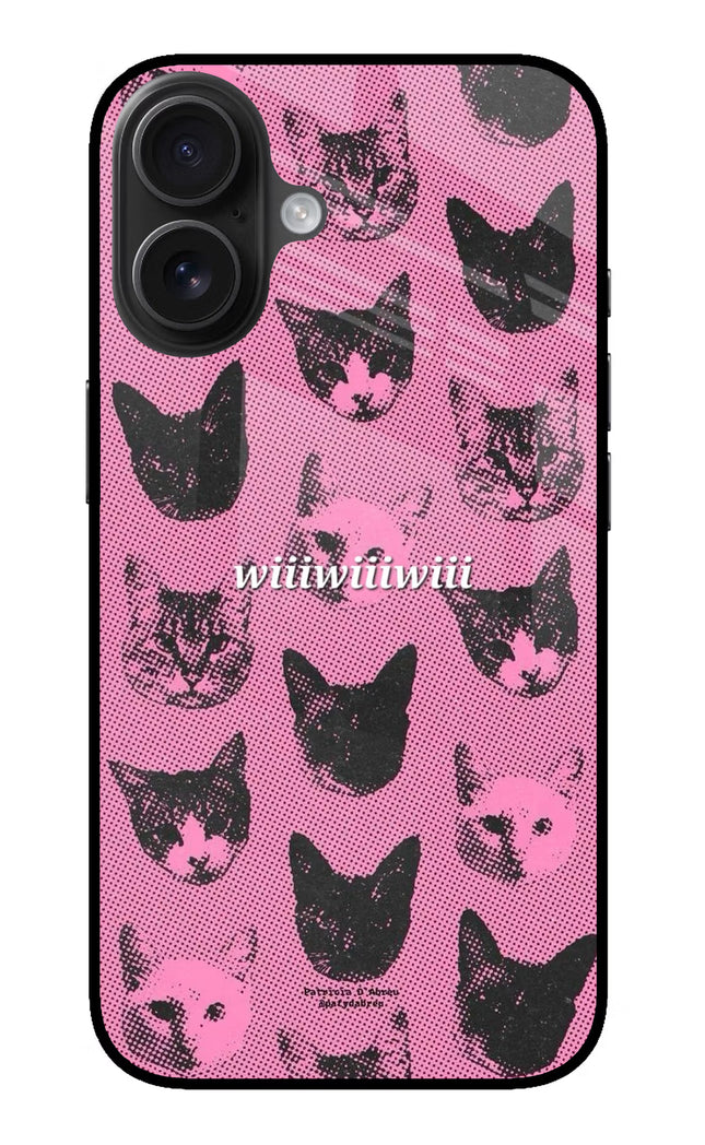 Pink Cats iPhone 16 Glass Case