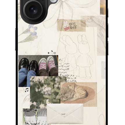 Soft Aesthetic iPhone 16 Glass Case Back Cover by Casekaro