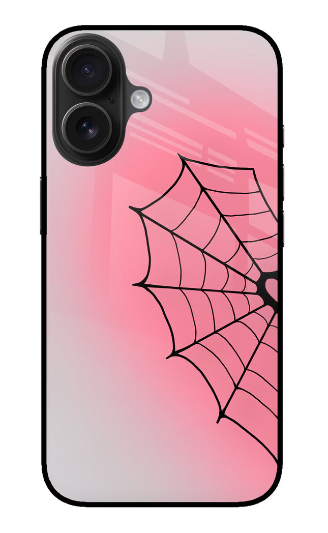 Pink Web iPhone 16 Glass Case