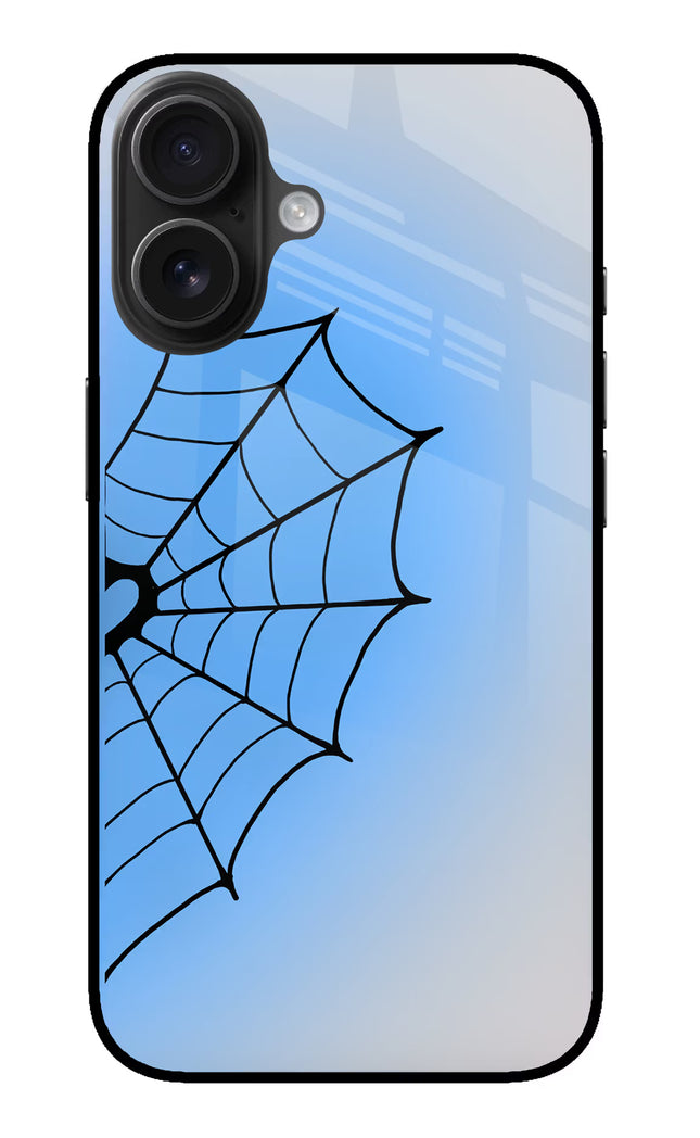 Blue Web iPhone 16 Glass Case