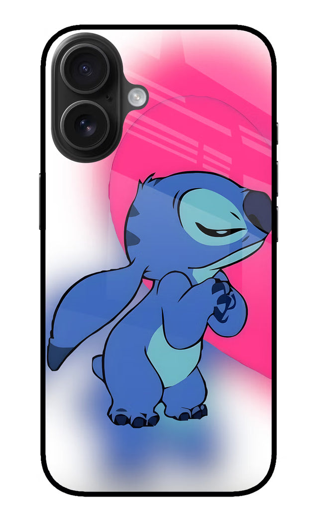 Stitch Hug iPhone 16 Glass Case