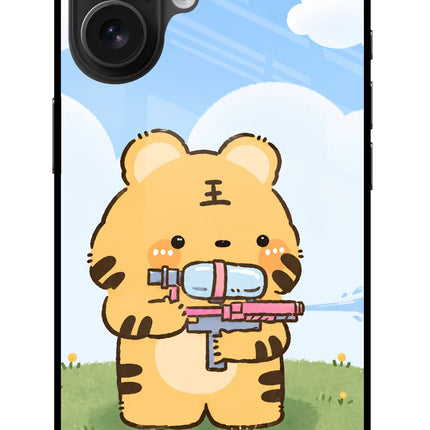 Tiger Treat iPhone 16 Glass Case Back Cover by Casekaro