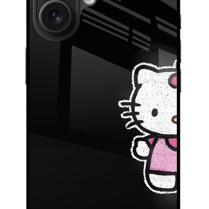 Kitty Charm iPhone 16 Glass Case Back Cover by Casekaro