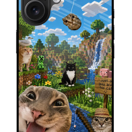 Minecraft Cat Chaos iPhone 16 Glass Case
