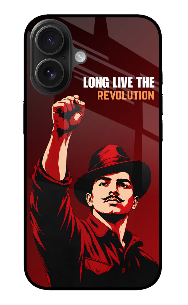 Bhagat Singh Revolution iPhone 16 Glass Case