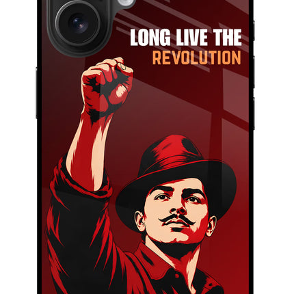 Bhagat Singh Revolution iPhone 16 Glass Case Back Cover by Casekaro