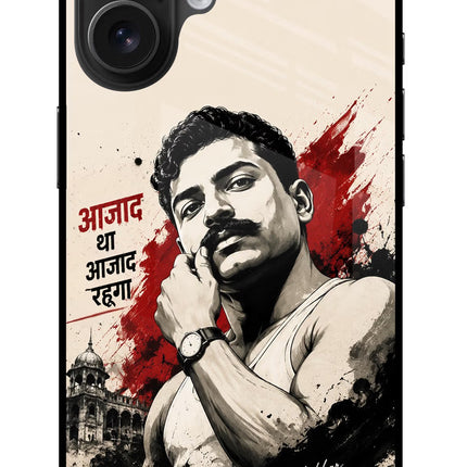 Chandrashekhar Azad Fearless iPhone 16 Glass Case Back Cover by Casekaro