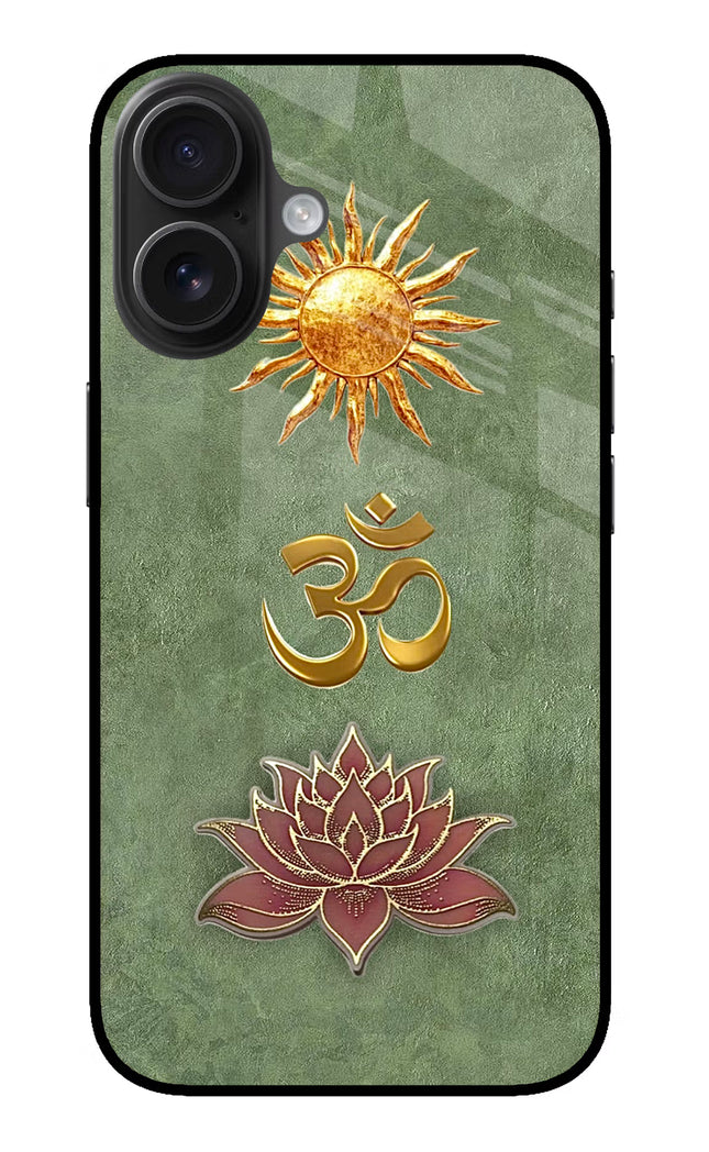 Om & Lotus iPhone 16 Glass Case