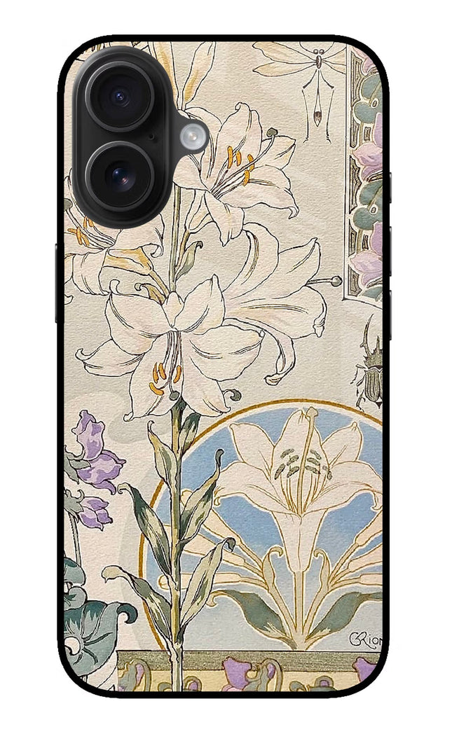 White Lily Glass Case