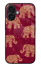 Maroon Elephant iPhone 16 Glass Case