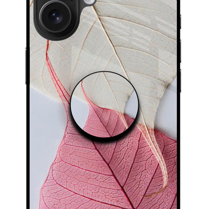 White Pink Leaf iPhone 16 Pop Case by Casekaro