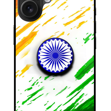 Indian Flag Ashoka Chakra iPhone 16 Pop Case by Casekaro
