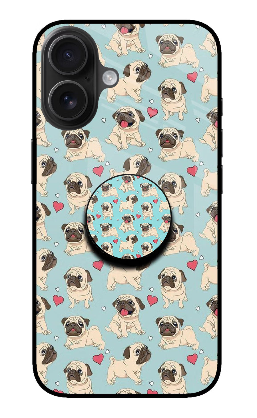Pug Dog iPhone 16 Pop Case, Metal case