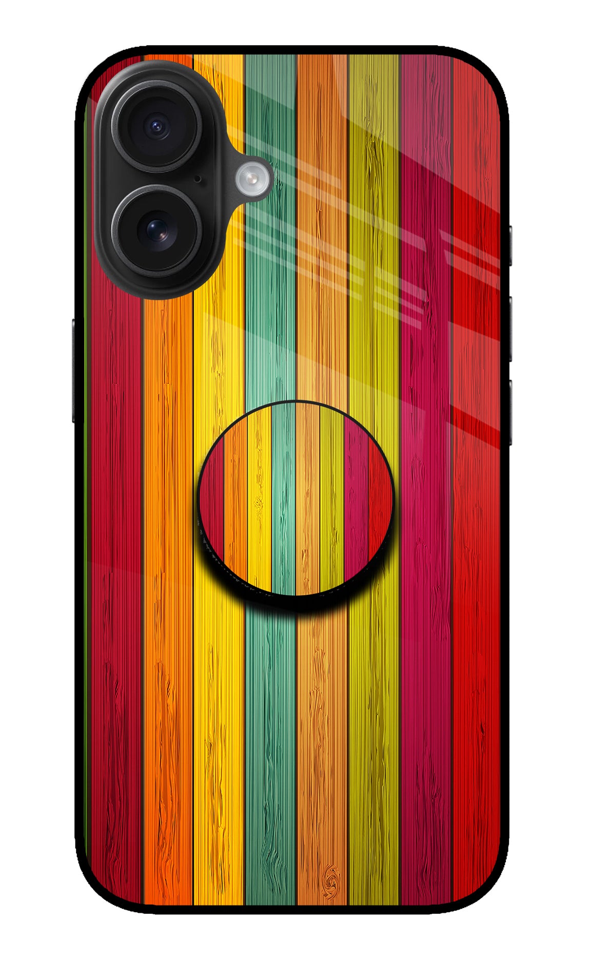 Multicolor Wooden iPhone 16 Pop Case