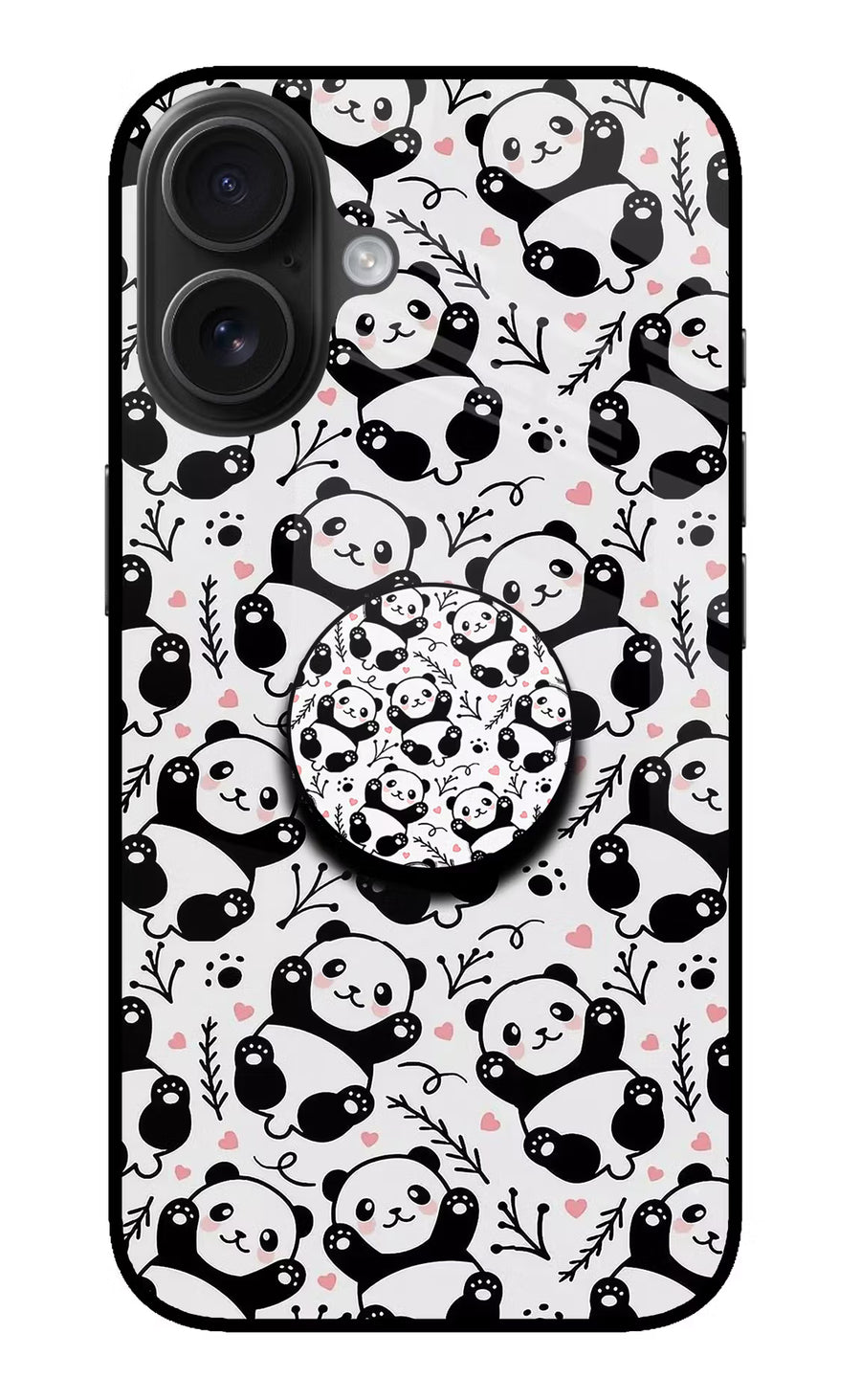 Cute Panda iPhone 16 Pop Case, Metal case