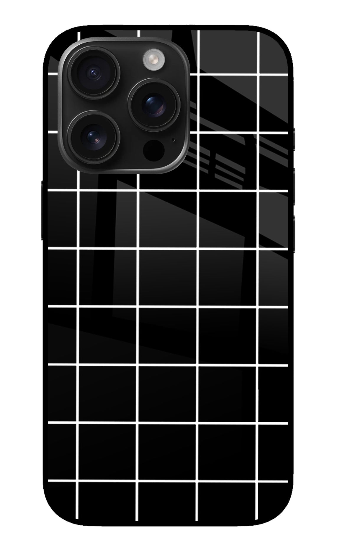 White Grid iPhone 16 Pro Back Cover