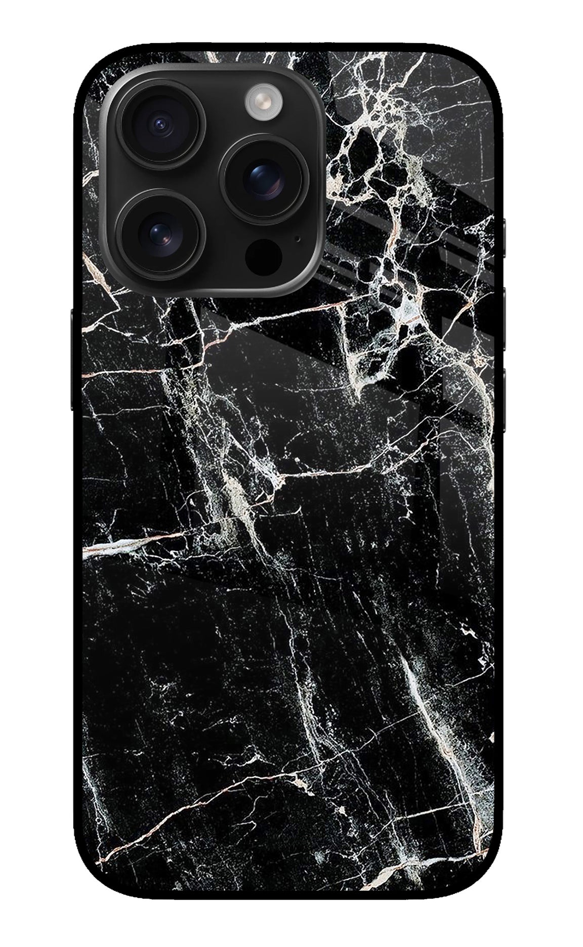 Black Marble Texture iPhone 16 Pro Back Cover