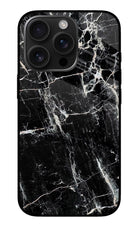 Black Marble Texture iPhone 16 Pro Glass Case