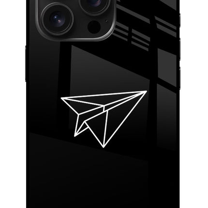 Paper Plane White iPhone 16 Pro Glass Case Back Cover by Casekaro