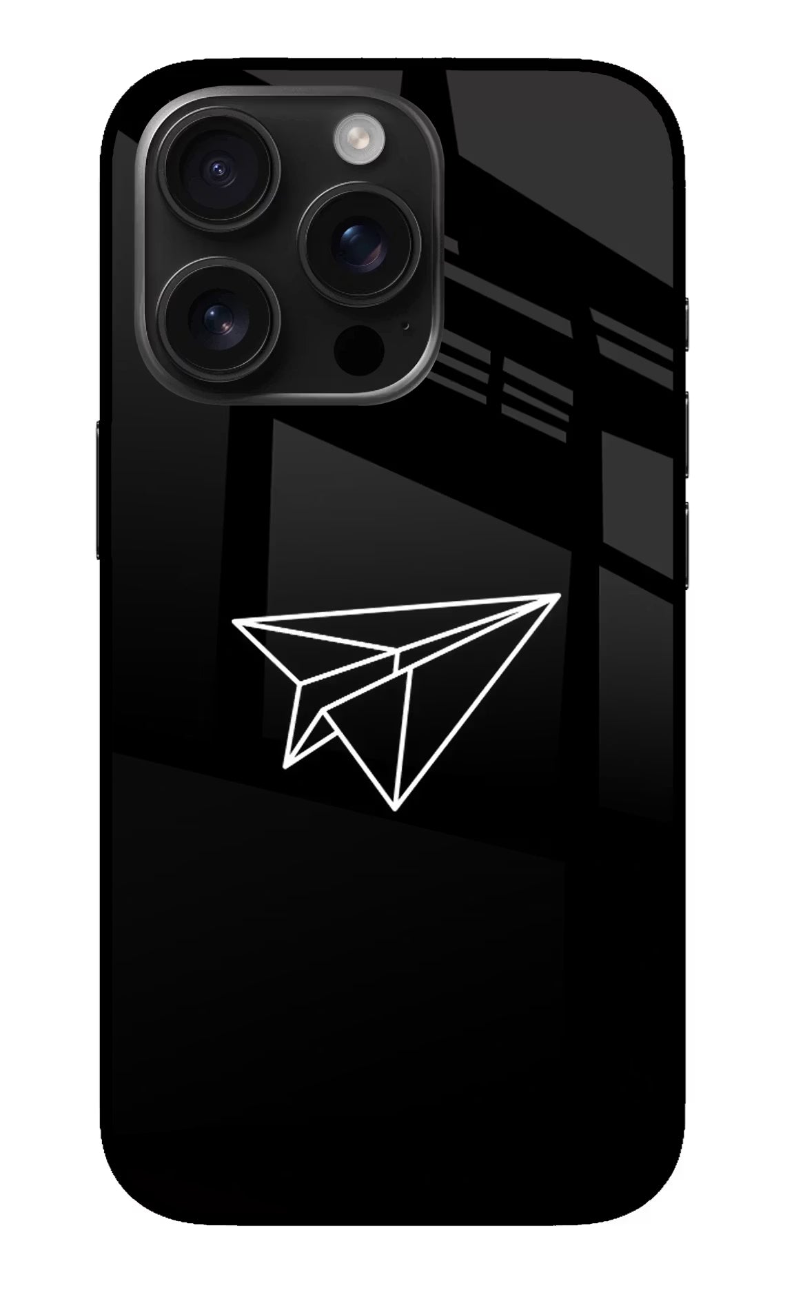 Paper Plane White iPhone 16 Pro Glass Case Back Cover by Casekaro