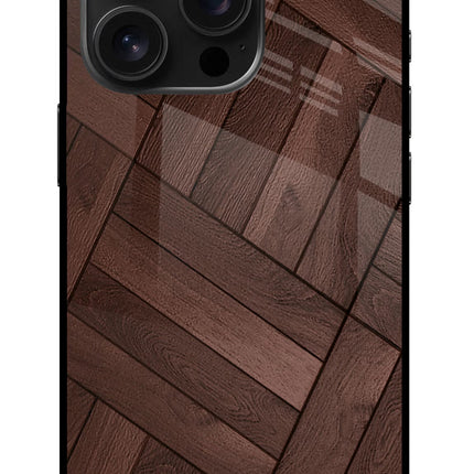 Wooden Texture Design iPhone 16 Pro Glass Case