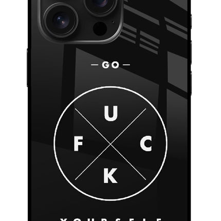 Go Fuck Yourself iPhone 16 Pro Glass Case Back Cover by Casekaro
