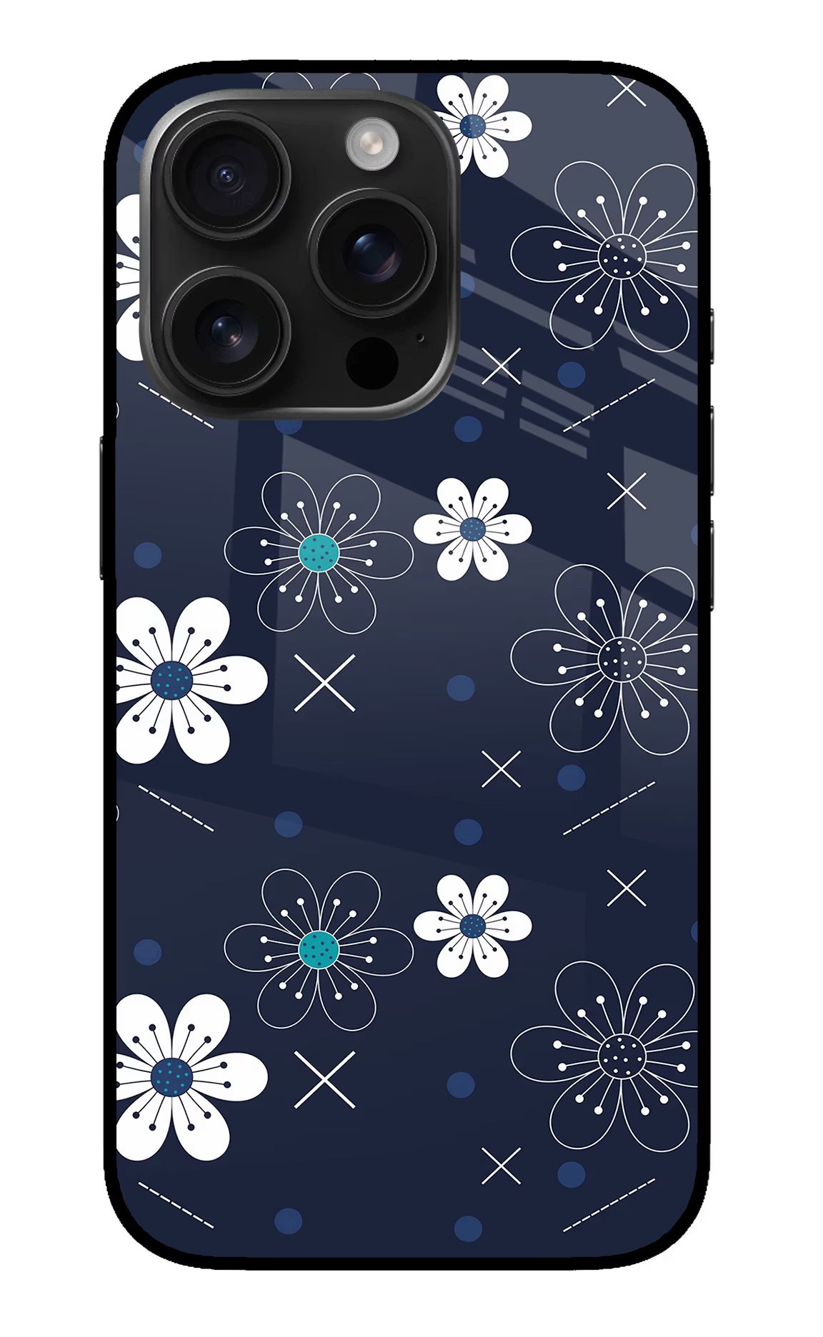 Flowers iPhone 16 Pro Glass Case Back Cover by Casekaro