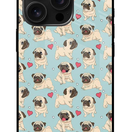 Pug Dog iPhone 16 Pro Glass Case Back Cover by Casekaro