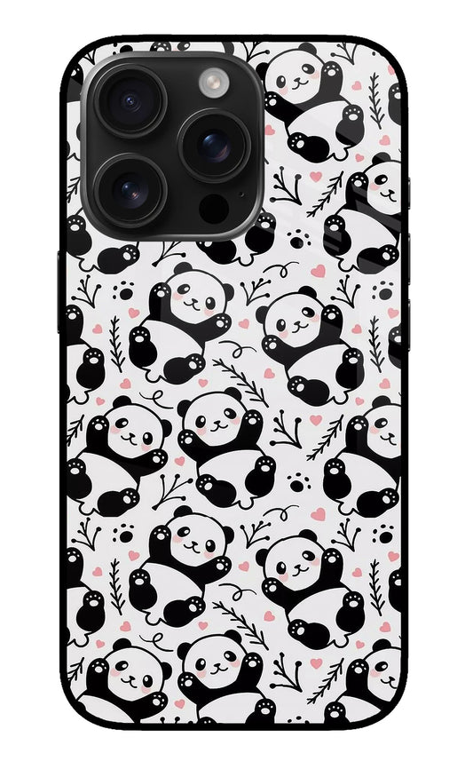 Cute Panda iPhone 16 Pro Glass Case