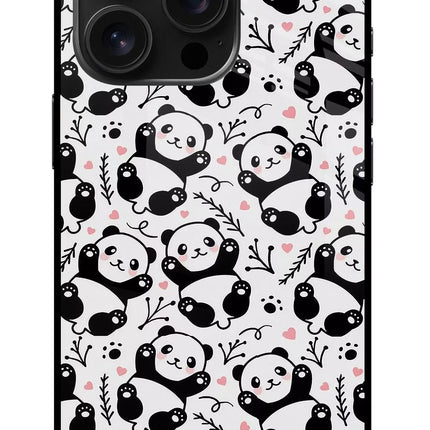 Cute Panda iPhone 16 Pro Glass Case
