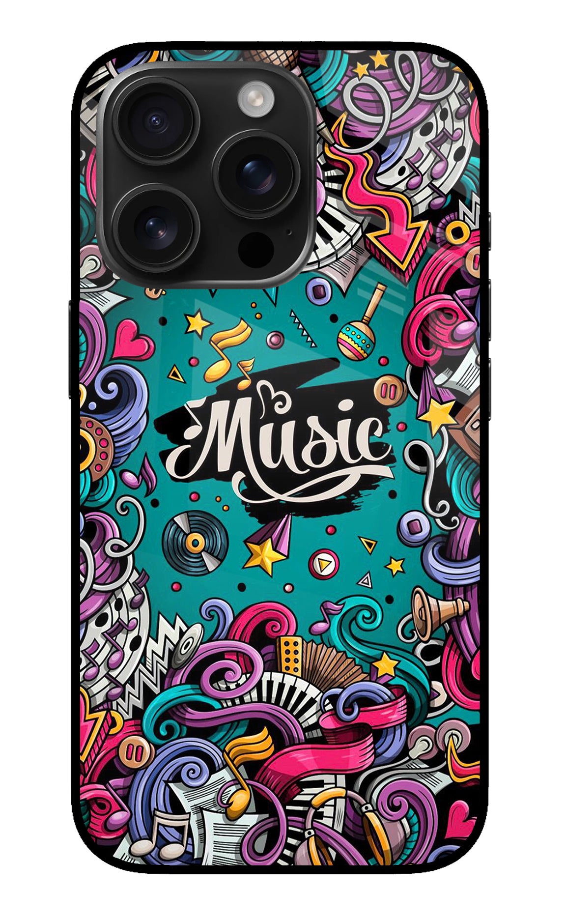 Music Graffiti iPhone 16 Pro Back Cover