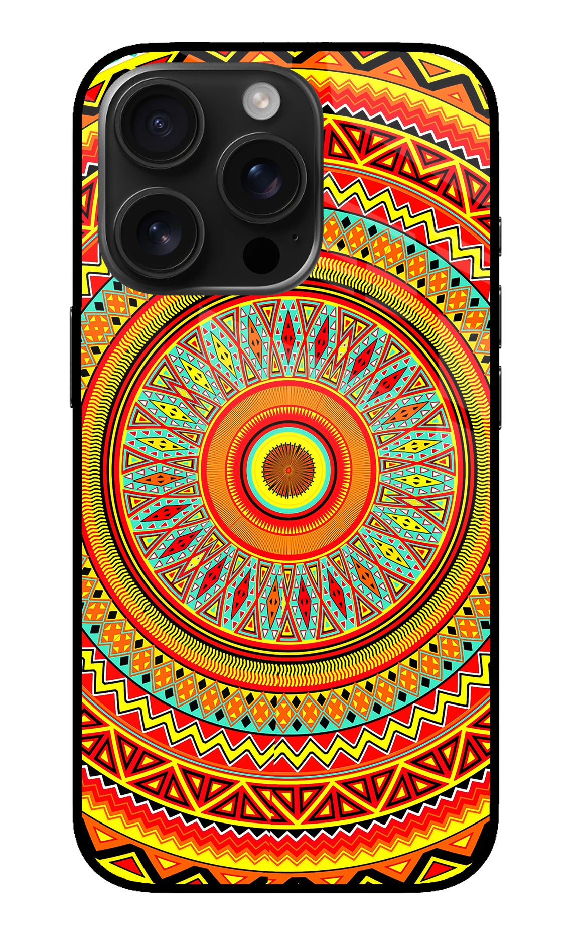 Mandala Pattern iPhone 16 Pro Glass Case