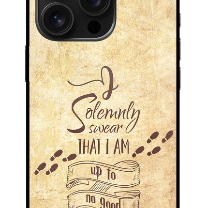 I Solemnly swear that i up to no good iPhone 16 Pro Glass Case Back Cover by Casekaro