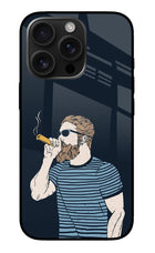 Smoking iPhone 16 Pro Glass Case Back Cover by Casekaro