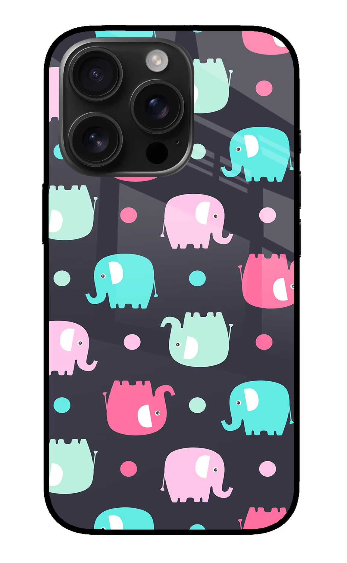 Elephants iPhone 16 Pro Glass Case Back Cover by Casekaro