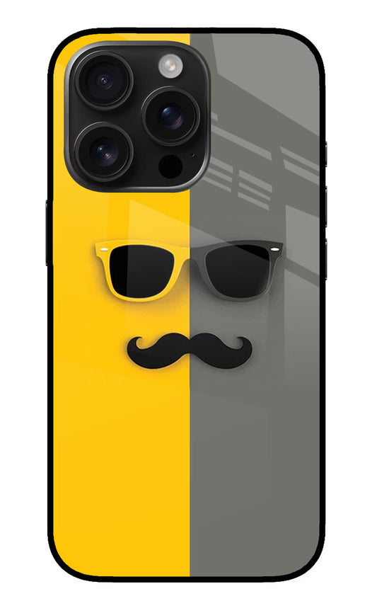 Sunglasses with Mustache iPhone 16 Pro Glass Case