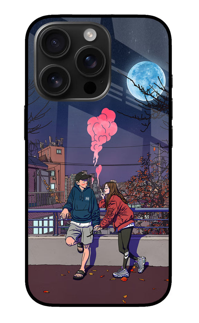 Chilling Couple iPhone 16 Pro Glass Case
