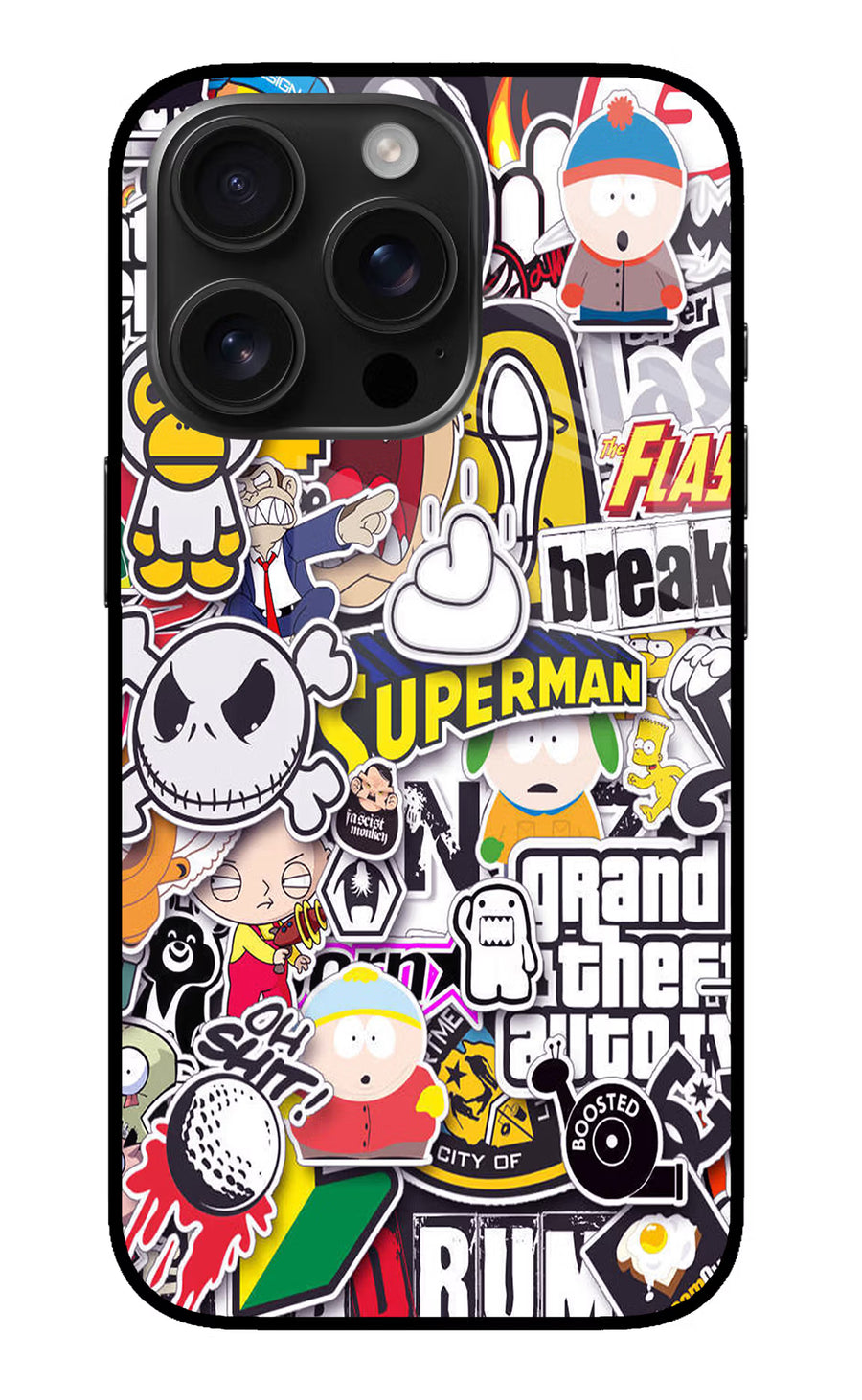 Sticker Bomb iPhone 16 Pro Back Cover, Metal case