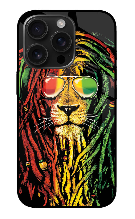 Rasta Lion iPhone 16 Pro Glass Case