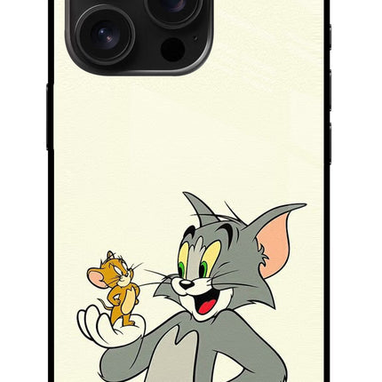 Tom & Jerry iPhone 16 Pro Glass Case Back Cover by Casekaro